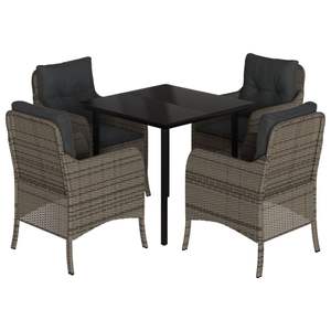 Conjunto de comedor para jardín gris y negro - Product Image 2