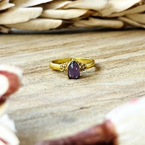 Trendy Design Amethyst <b>Rings</b> <b>Dainty</b> Brass <b>Ring</b> For Women 18k Gold Plated Tribal Geometric <b>Ring</b> for Wholesale/OEM/ODM - Product Image 1