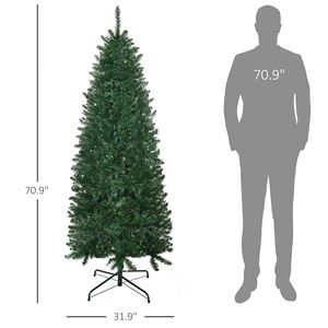 Albero di Natale Artificiale Slim Fir Non Illuminato, Alto 1,8 m, con 583 Punte e Rami Verdi Realistici - Product Image 6