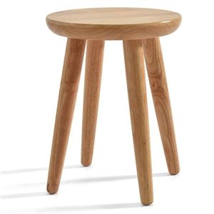 Modern Solid Wood Round <b>Stool</b> with Wooden Legs, Minimalist Dining Chair Bench for Living Room, <b>Bedroom</b> and Apartment Furniture - Product Image 1