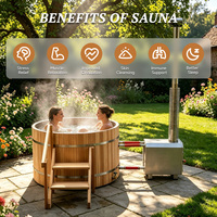 Spa extérieur d'inspiration nordique avec structure de chauffage efficace, bain à remous de luxe pour immersion relaxante