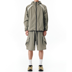 Custom Men's <b>Winter</b> Breathable Windbreaker Shorts Set Two-Piece Plus Size High Quality - Product Image 1