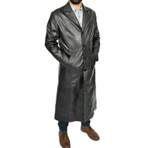 เสื้อโค้ทหนังแกะแท้สำหรับผู้ชาย – ทรงปกติ หนา 1.0–1.2 มม.  หน้าผ้าลายนูน  โลโก้สั่งทำได้  OEM ODM ขายส่ง - Product Image 3