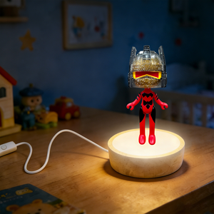 Lámpara Nocturna LED HelmeTeam Glitter Mars con Base Luminosa, Cable USB, Control de un Botón, Brillo Suave, Tamaño Pequeño, 2700K, Blanco Cálido Suave - Product Image 4