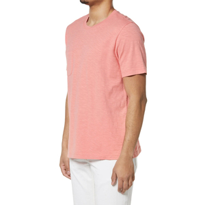 Camiseta de Manga Corta para Hombre, Cuello Redondo, Color Rosa, Corte Regular, Estilo Casual, Algodón Jersey - Product Image 5