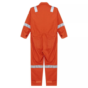 Combinaison de travail pour homme en polyester et coton réfléchissant avec logo personnalisé, légère, orange, combinaison de travail haute visibilité, imperméable - Product Image 2