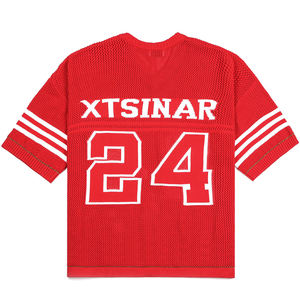 Custom LOGO <b>Men</b> Hollow Out Sweater Summer Short Sleeve Crew Neck Knitwear Football <b>Pullover</b> Casual Jumper <b>Men</b> Knitted Jersey - Product Image 5