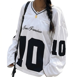 Custom Unisex Breathable 100% Polyester Print Streetwear American Football Jerseys Embroidery Patch Letter Logo Team Uniforms - Product Image 3