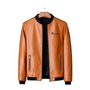 Chaqueta de Cuero Acolchada para Hombre, Color Marrón Oscuro, Cuello Alto, Estilo Casual, Ropa de Abrigo Cálida, Logotipo Frontal Personalizado, Proveedor - Product Image 1