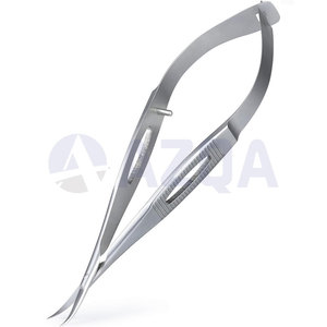 Stainless Steel Spring Action Cuticle <b>Scissors</b> With Leather Pouch <b>For</b> Professional Manicure And <b>Nail</b> Care - Product Image 3