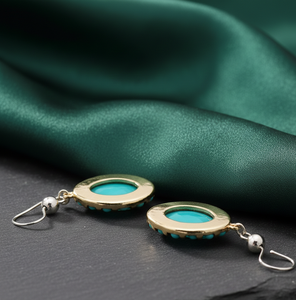 ต่างหูทรงหลากหลายสีฟ้าคราม ขนาด 5 นิ้ว เงินแท้ 925 ชุบทอง 18K ต่างหูระย้าแบบยาว งานแฮนด์เมด - Product Image 2