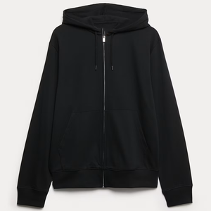 Sudadera con capucha gruesa de corte casual con cremallera completa, cordón ajustable y hombro caído para hombre - Product Image 1