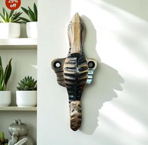 Seahorse Wall Hook Brass Coastal Decor Antique Finish Handmade Metal Hanging Hook <b>Small</b> 18-24 Inch Home Decoration - Product Image 3