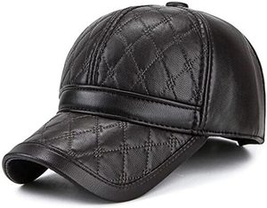 Gorra de Béisbol Unisex de Cuero PU, 6 Paneles, Color Sólido, Estilo Vintage, Ajustada, para Adultos, Uso Casual, para las Cuatro Estaciones - Product Image 3