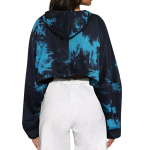 Breathable 320g Knitted High Quality Multicolor Crop <b>Top</b> Hoodie Women Custom Made Streetwear <b>Winter</b> Front Logo Hooded Collar - Product Image 2