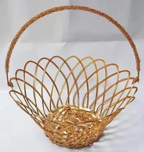 Cesta organizadora de metal para servir, cesta de regalo para frutas y pan, cesta de almacenamiento, cesta para empaquetar regalos para la mesa de comedor - Product Image 2