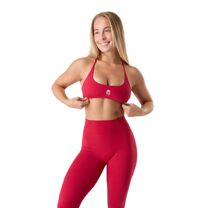 Sujetador Deportivo Rojo Escarlata para Mujer, Sin Costuras, con Tirantes, de Alta Sujeción, Elástico, para Yoga, Gimnasio, Fitness, Ejercicio, Ropa Deportiva - Product Image 3