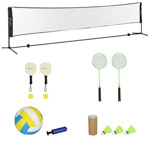 Ensemble de sport portable tout-en-un de 17 pieds pour l'extérieur, filet de badminton, pickleball et volley-ball réglable en hauteur pour la cour et la plage - Product Image 2