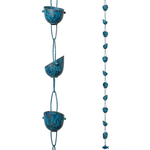 Cadena de Lluvia de Cobre Sólido 100% con Diseño de Lirio y Tulipán, Decorativa, Reemplazo para Bajante de Canalón, Fuente de Agua para Jardín Exterior con Efecto de Campana - Product Image 4