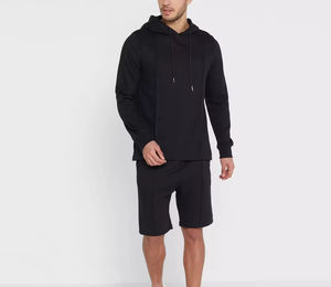 Vêtements décontractés d'été pour hommes, ensemble deux pièces, sweat à capuche et short pour hommes, 100% coton, streetwear, logo imprimé personnalisé, 2026 - Product Image 6