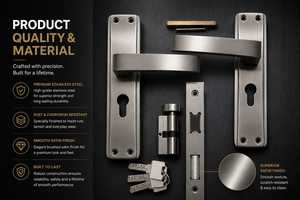 Premium Zinc Alloy Mortise Door <b>Lock</b> Set | Modern Lever Interior Door Handle Cylinder Keys Rust Resistant Ambidextrous KELLTON - Product Image 3
