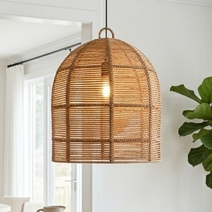 Lámpara Colgante de Sisal Natural Tejida a Mano, Estilo Boho, Pantalla de Lámpara Colgante Tipo Jaula de Pájaro, Lámpara de Techo Tejida para Decoración de Habitaciones de Hotel, Cafetería, Resort - Product Image 6