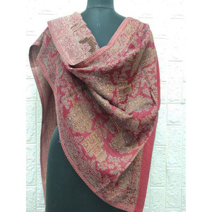 Luxury Fine <b>Wool</b> Zari Tree Cutting Jaal Stole for Women Premium Soft Warm Shawl 70x200cms Elegant Designer <b>Wrap</b> Ready Stock - Product Image 6