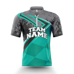 Athletic Sports Clothing <b>Bowling</b> for Shirts Short Printed Breathable Custom Logo Moisture-Wicking Polyester Sportswear for - Product Image 3