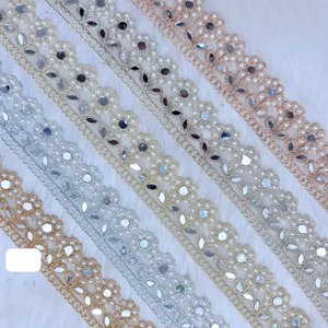 Custom made Premium Floral Embroidered <b>Laces</b> for Garments Designer Border Trim for Sarees, Bridal Wear, Dresses & Couture - Product Image 3