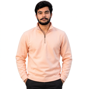 Sudadera con media cremallera al por mayor, personalizada de fábrica para minoristas, sudadera con media cremallera de corte holgado - Product Image 5