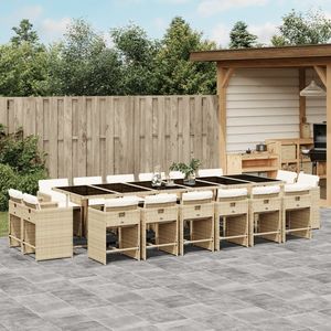 Ensemble de 16 pièces pour salle à manger de jardin en beige, noir, crème et blanc - Product Image 1