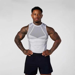 Fabricant de t-shirts de fitness personnalisés, t-shirt de compression athlétique, tissu extensible à séchage rapide, OEM ODM, logo personnalisé, commande en gros, faible MOQ - Product Image 2