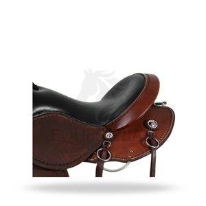 Silla de Montar Western de Cuero con Herrajes de Latón, Equipo Ecuestre Ecológico y Lavable para Montar a Caballo - Product Image 4