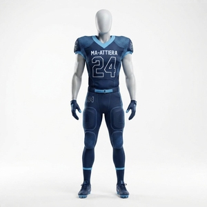 Ensemble de maillot et pantalon rembourrés de football américain bleu marine personnalisé pour hommes, vêtements d'équipe sportive - Product Image 3