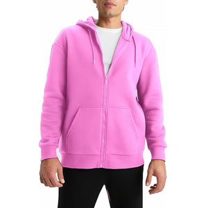 Sweat-shirt à capuche zippé en polaire orange pour homme, coupe classique, couleur unie, décontracté, pour l'automne - Product Image 5