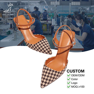 กำลังเป็นที่นิยม: รองเท้าส้นสูงแบบสวม OEM/ODM สำหรับผู้หญิง ทำจากวัสดุ PU และผ้าทวีด ดีไซน์เรียบหรู ส้นสูง 7 ซม. - Product Image 6