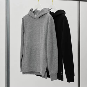 Sweat à capuche zippé latéral pour homme, style streetwear, couleur unie, 420 g/m², poids lourd, vierge, nouvelle collection, vente chaude - Product Image 4