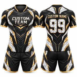 Shorts de rugby personnalisés, impression de logo gratuite, 100% polyester, impression par sublimation, respirant, col en V, unisexe, tissu de qualité supérieure - Product Image 1