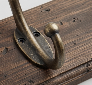 Fine Quality Metal Wall <b>Hooks</b> With Wooden Base Perfect For Home Bathroom, Kitchen And Elegant Coat Hangers - Product Image 2
