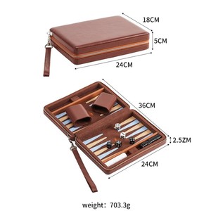 Luxury Design PU Leather Customized <b>Backgammon</b> Chess Checkers Chips Case Bag <b>Backgammon</b> Board Game <b>Set</b> - Product Image 5