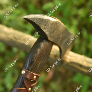 Hand Forged Viking Hatchet Carbon Steel High Quality 55 HRC Wooden <b>Handle</b> Leather Wrap Sheath Outdoor Camping Hunting <b>Axe</b> - Product Image 6