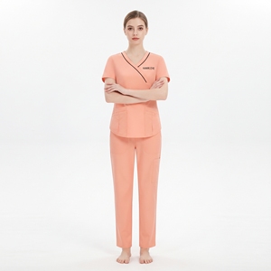 Women Nursing <b>Scrub</b> Set Two Piece Medical Uniform Healthcare Workwear Hospital Nurse <b>Scrubs</b> <b>Top</b> and Pants - Product Image 4