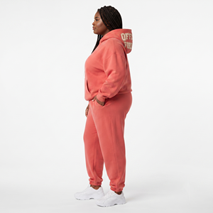 Conjunto Deportivo de Dos Piezas para Mujer, Talla Grande, Felpa Gruesa, con Sudadera con Capucha y Pantalones Anchos, Tela de 400g - Product Image 5