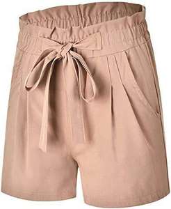 กางเกงขาสั้นผู้หญิงสำหรับผู้หญิงลำลองเอวสูงผ้าฝ้ายผ้าลินินฤดูร้อนหลวมพอดีกางเกงขาสั้นระบายอากาศได้ - Product Image 1