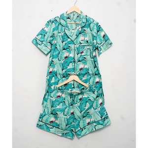 Conjunto de Pijama de 3 Piezas de Algodón Ligero de Alta Calidad para Mujer, Manga Corta, Secado Rápido, Transpirable, Ropa de Playa para Verano - Product Image 6