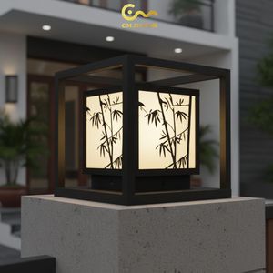 Lampe de pilier murale LED en acier à motif labyrinthe CM.DTC.001, étanche IP65, base E27, pour usage extérieur, villa, jardin, origine Vietnam - Product Image 6