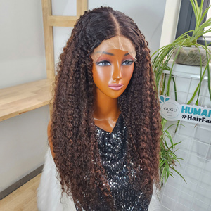 Burmese Curly Glueless <b>Wigs</b> Human Raw virgin Hair <b>closure</b> transparent/HD lace - Product Image 2