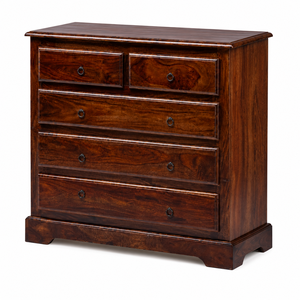 Solid Mango Wood 6 Drawer Chest of Drawers Rustic Wooden Living Room Dresser Storage Cabinet Eco-Friendly Handmade Space Saving - Product Image 2