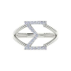 Bague en argent torsadée Sigma Gamma Rho R001 pour femme, bijou de sororité avec lettres grecques, design élégant et tendance - Product Image 6