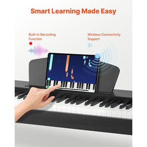 Piano Eléctrico de 88 Teclas con Peso Real, Altavoces Dobles, Pedal de Sustain, Función de Grabación y Características Divertidas - Product Image 5